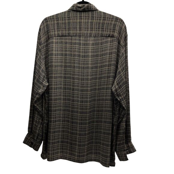 Massoti Men's Large Brown Plaid Button Down Long Sleeve Made in Italy Shirt - Picture 2 of 6